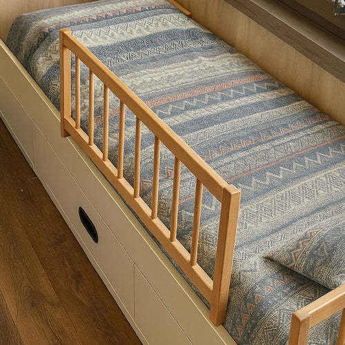 75x50cm Berxo Premium Ahşap Yatak Bariyeri – L Tip Bebek ve Çocuk Yatak Korkuluğu