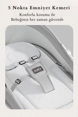 Dolly 2in1 Otomatik Sallanan Bebek Beşiği ve Ana Kucağı - Bluetoothlu - Gri