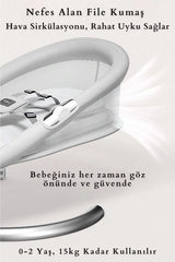 Dolly 2in1 Otomatik Sallanan Bebek Beşiği ve Ana Kucağı - Bluetoothlu - Kahverengi