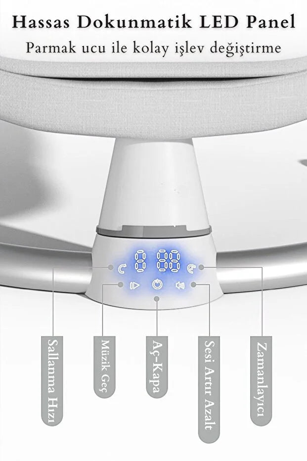 Dolly 2in1 Otomatik Sallanan Bebek Beşiği ve Ana Kucağı - Bluetoothlu - Siyah