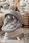 Dolly 2in1 Otomatik Sallanan Bebek Beşiği ve Ana Kucağı - Bluetoothlu - Gri