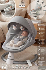 Dolly 2in1 Otomatik Sallanan Bebek Beşiği ve Ana Kucağı - Bluetoothlu - Gri
