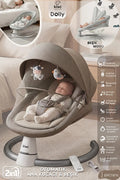 Dolly 2in1 Otomatik Sallanan Bebek Beşiği ve Ana Kucağı - Bluetoothlu - Kahverengi
