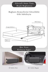 WildNest 3in1 Anne Yanı Park Yatak - Katlanır Akıllı Beşik (70x122 cm) - Antrasit