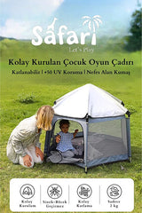 Safari Çocuk & Bebek Oyun Çadırı - +50 UV Korumalı ve Pratik Kurulum - Bej