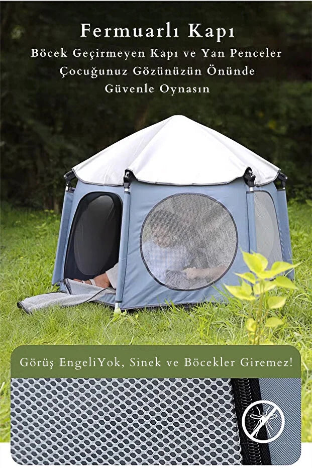 Safari Çocuk & Bebek Oyun Çadırı - +50 UV Korumalı ve Pratik Kurulum - Haki
