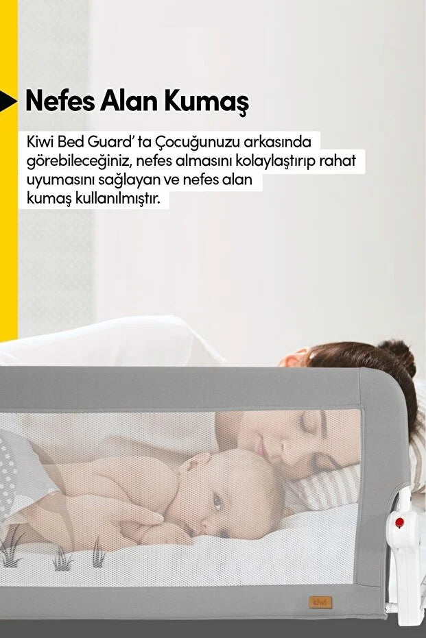 Bed Guard Asansörlü Çocuk Yatak Korumalığı – Küçük Prens Desenli, Gri (150 × 60–70 cm)