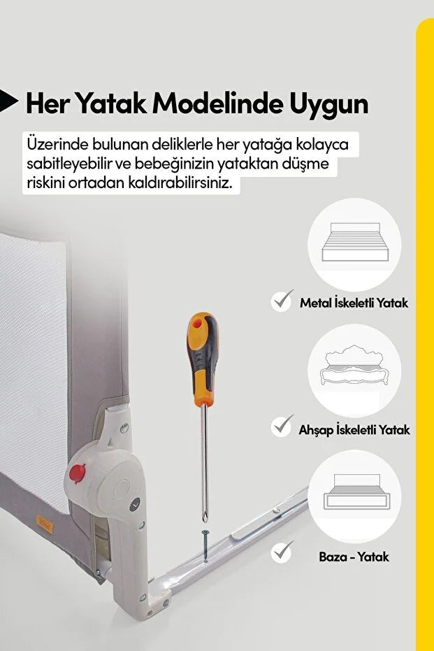 Çocuk Yatak Koruyucu Bariyeri ve Yatak Korkuluğu – Ekstra Dolgulu Kumaş Bed Guard