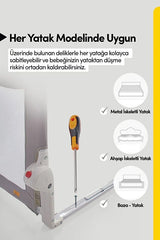 Çocuk Yatak Koruyucu Bariyeri ve Yatak Korkuluğu – Ekstra Dolgulu Kumaş Bed Guard (Gri)