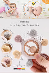 Yummy Çıngıraklı Bebek Diş Kaşıyıcı – %100 Güvenli Silikon, Organik & Ağrısız Diş Çıkarma (0–12 Ay)