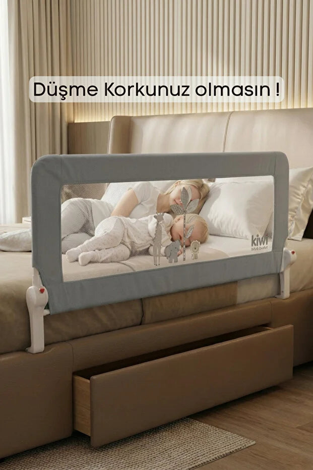 Bebek Güvenlik Yatak Bariyeri – Katlanır Çocuk Uyku Yatak Korkuluğu, Düşme Önleyici (180×65 cm)