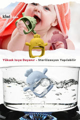Chicken Sincap Bebek Diş Kaşıyıcı Eldiven - Yumuşak Silikon & Emzik Uçlu - Blue