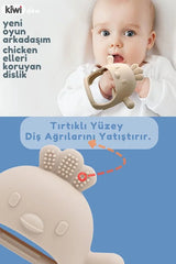 Chicken Sincap Bebek Diş Kaşıyıcı Eldiven - Yumuşak Silikon & Emzik Uçlu - Olive