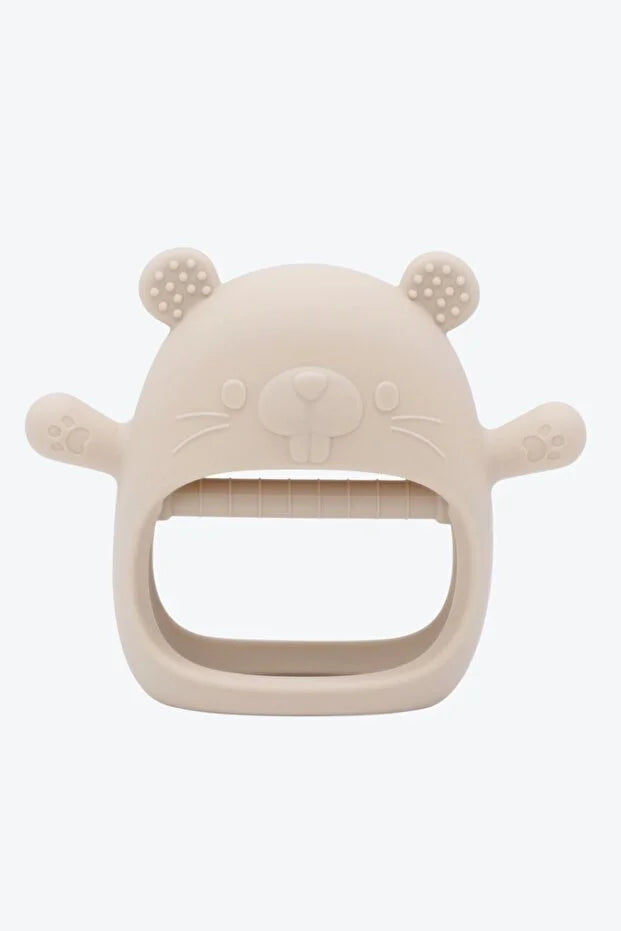 Sincap Bebek Diş Kaşıyıcı Eldiven - Yumuşak Silikon & Emzik Uçlu - Bej