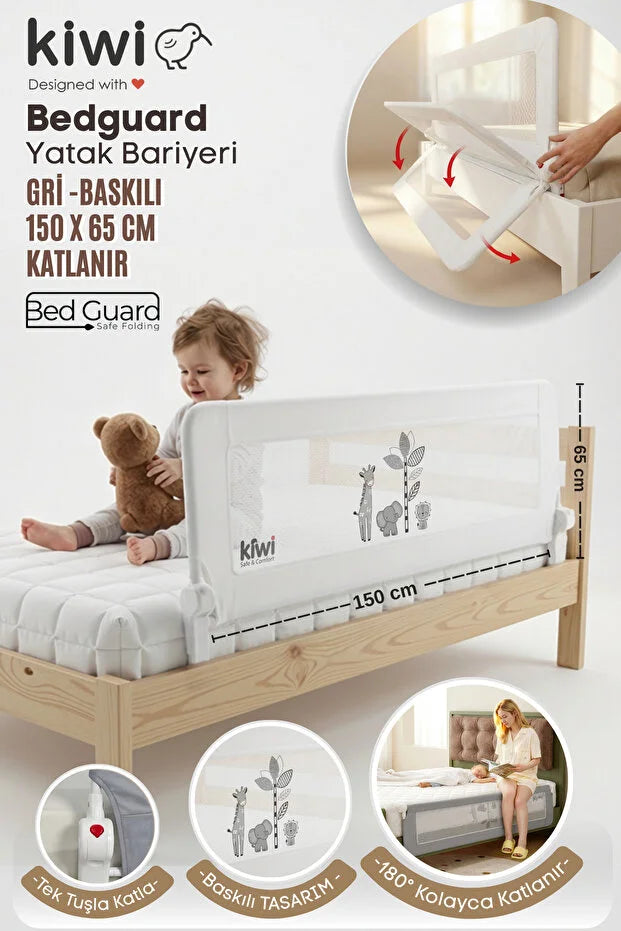 Çocuk Yatak Koruyucu Bariyeri ve Yatak Korkuluğu – Ekstra Dolgulu Kumaş Bed Guard