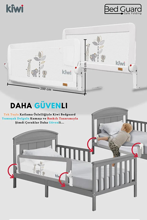 Çocuk Yatak Koruyucu Bariyeri ve Yatak Korkuluğu – Ekstra Dolgulu Kumaş Bed Guard