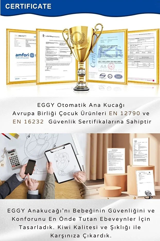 EggyOne Elektrikli Otomatik Sallanan Bebek Ana Kucağı - Bluetooth & Kumandalı