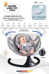 Eggy Plus Elektrikli Otomatik Sallanan Bebek Ana Kucağı - Latte