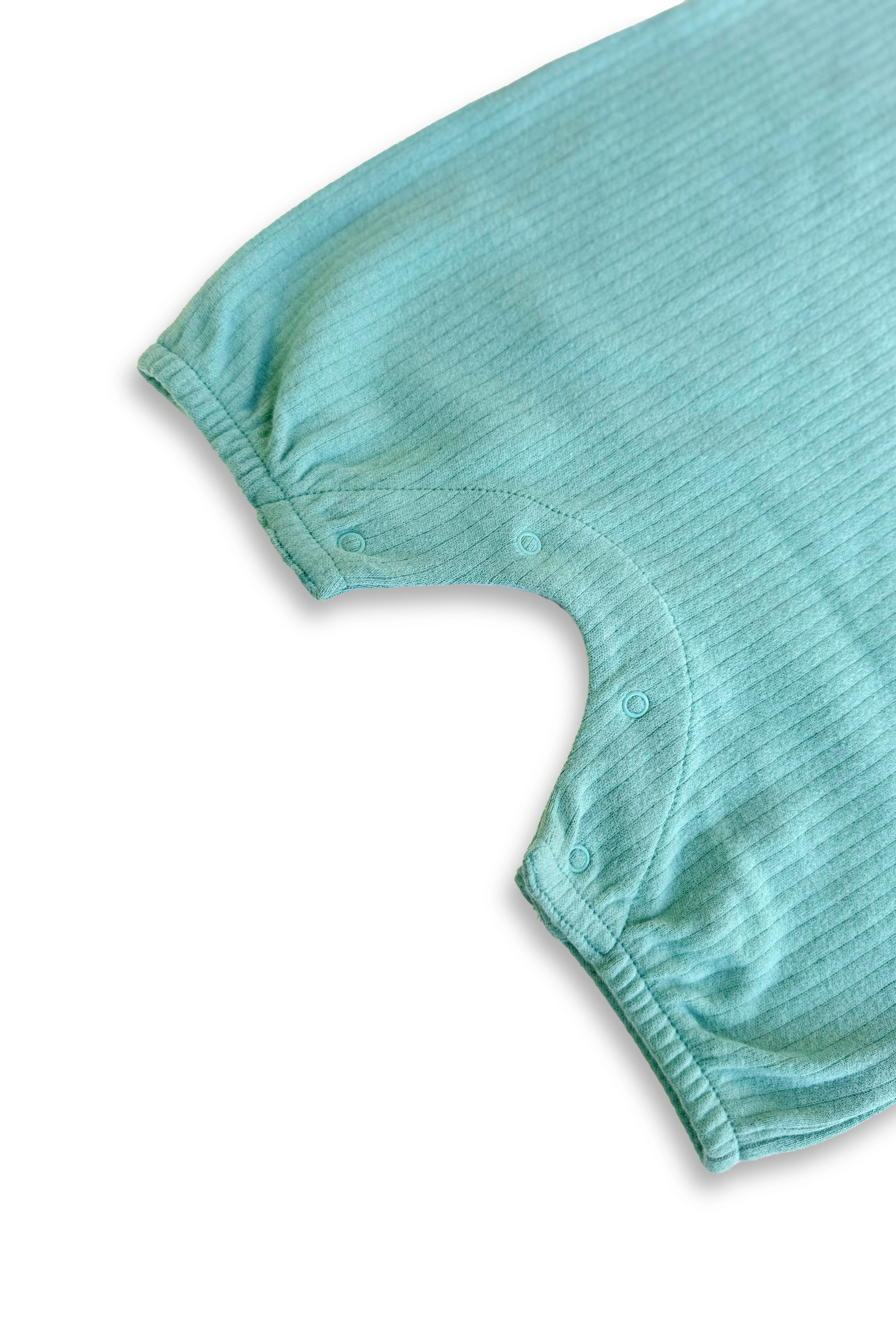 Rito %100 Pamuklu Fitilli Bebek Tulumu - Şortlu Tulum (Romper) - Çağla Yeşili