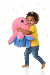 Mood Değiştiren Dev Ahtapot Peluş Uyku Arkadaşı  - Pembe & Mavi Çift Renkli