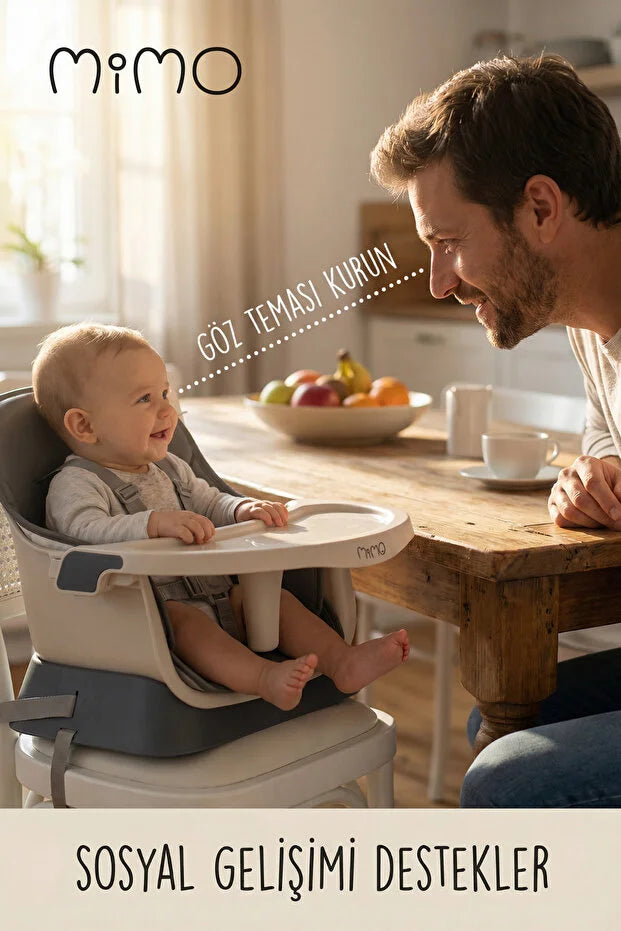 Mimo 12 özellik 1 Arada Çok Fonksiyonlu Mama Sandalyesi - Lego Uyumlu Aktivite & Oyun Masası - Kahve