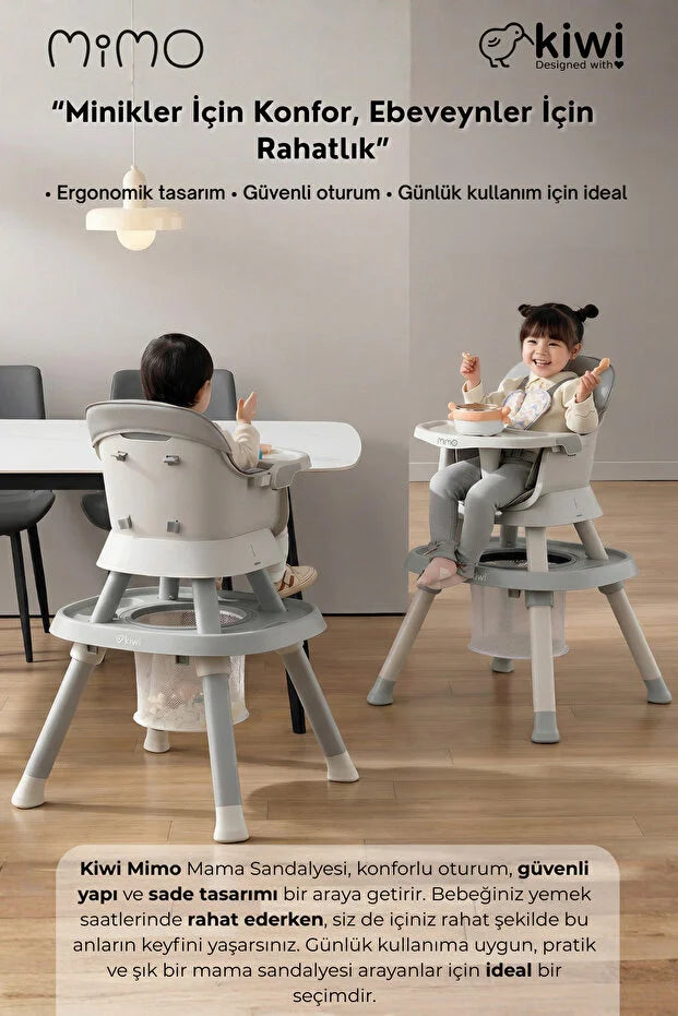 Mimo 12 özellik 1 Arada Çok Fonksiyonlu Mama Sandalyesi - Lego Uyumlu Aktivite & Oyun Masası - Yeşil