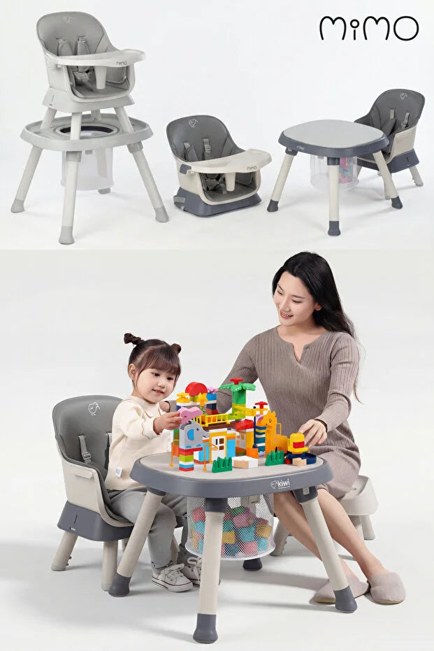Mimo 12 özellik 1 Arada Çok Fonksiyonlu Mama Sandalyesi - Lego Uyumlu Aktivite & Oyun Masası - Yeşil