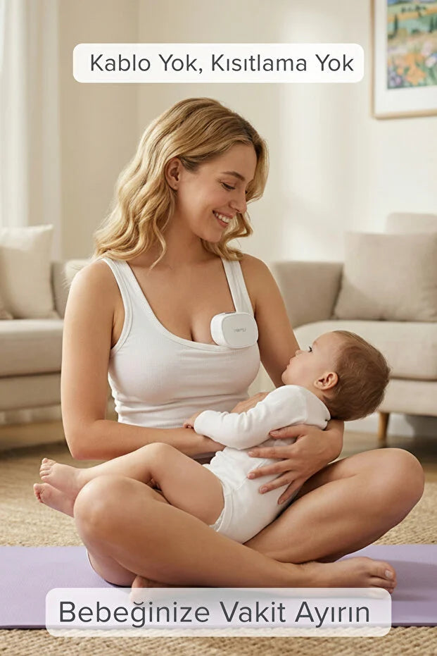 Momy S12 Ultra Kablosuz Giyilebilir Göğüs Pompası - 180 ml Hazne, 4 Mod 12 Kademe Sessiz Süt Sağım Makinesi