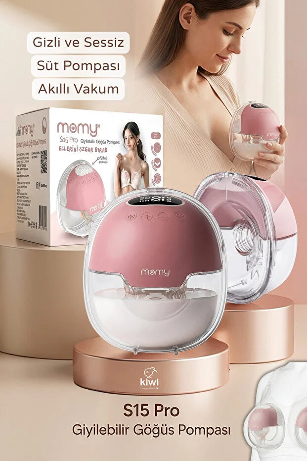 Momy S15 Pro Giyilebilir Göğüs Pompası - Ultra Sessiz, 4 Mod 12 Seviye Elektrikli Anne Süt Sağım Makinesi