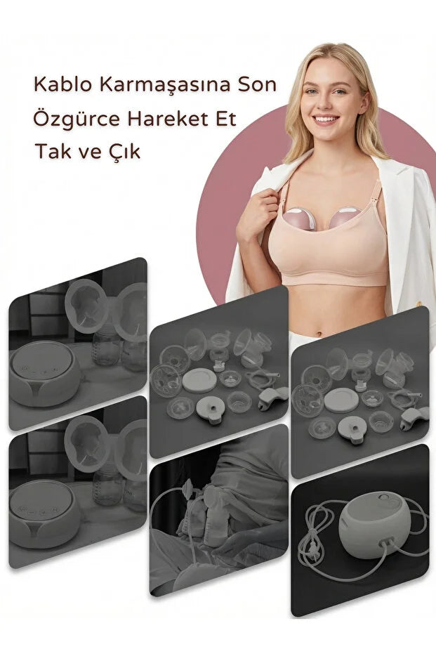 Momy S15 Pro Giyilebilir Göğüs Pompası - Ultra Sessiz, 4 Mod 12 Seviye Elektrikli Anne Süt Sağım Makinesi