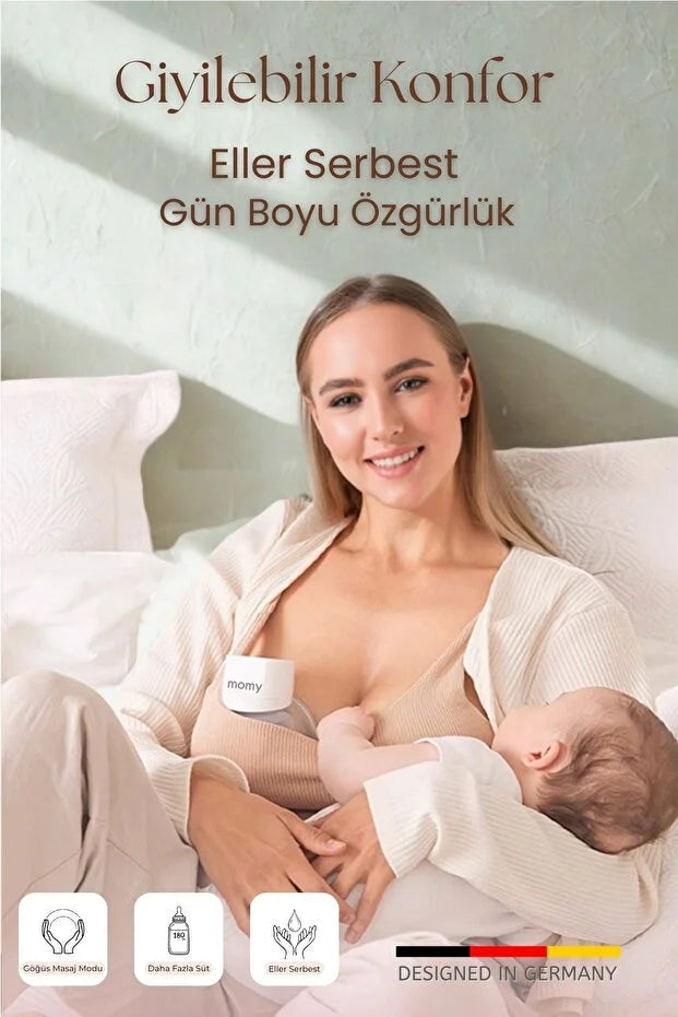 Momy S9 Pro Akıllı Giyilebilir Göğüs Pompası - 39dB Ultra Sessiz, 3 Mod 9 Kademe Kablosuz Süt Sağım Makinesi