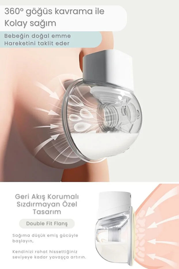 Momy S9 Pro Akıllı Giyilebilir Göğüs Pompası - 39dB Ultra Sessiz, 3 Mod 9 Kademe Kablosuz Süt Sağım Makinesi