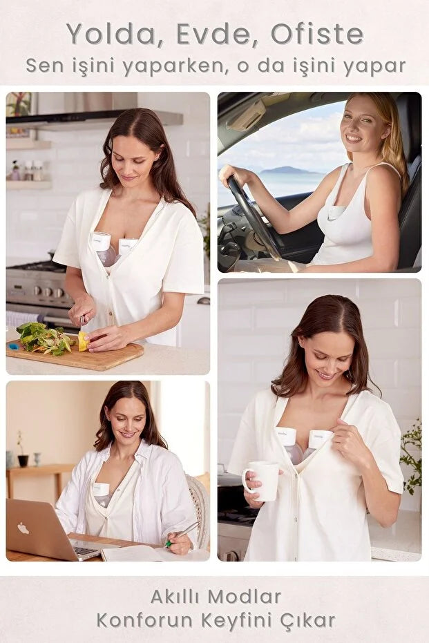 Momy S9 Ultra Akıllı Giyilebilir Göğüs Pompası - Kablosuz, Sessiz ve Süt Artıran 3 Mod 9 Seviye Sağım Makinesi