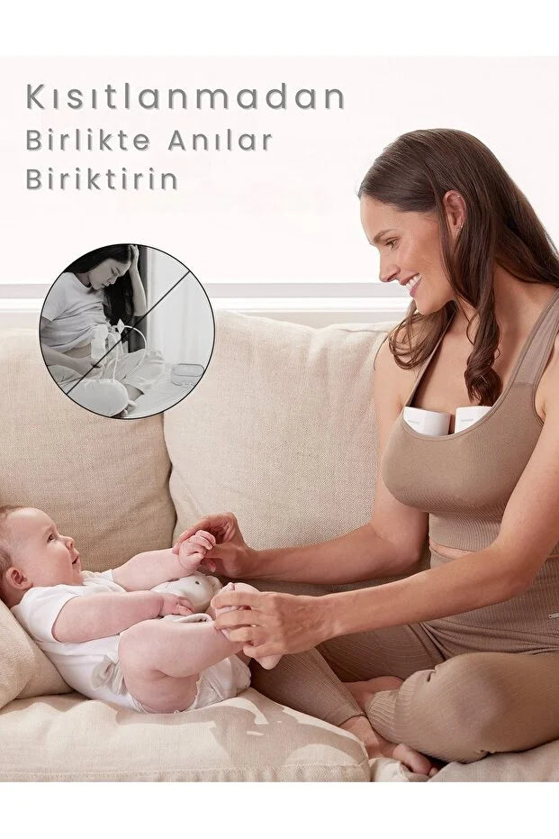 Momy S9 Ultra Akıllı Giyilebilir Göğüs Pompası - Kablosuz, Sessiz ve Süt Artıran 3 Mod 9 Seviye Sağım Makinesi