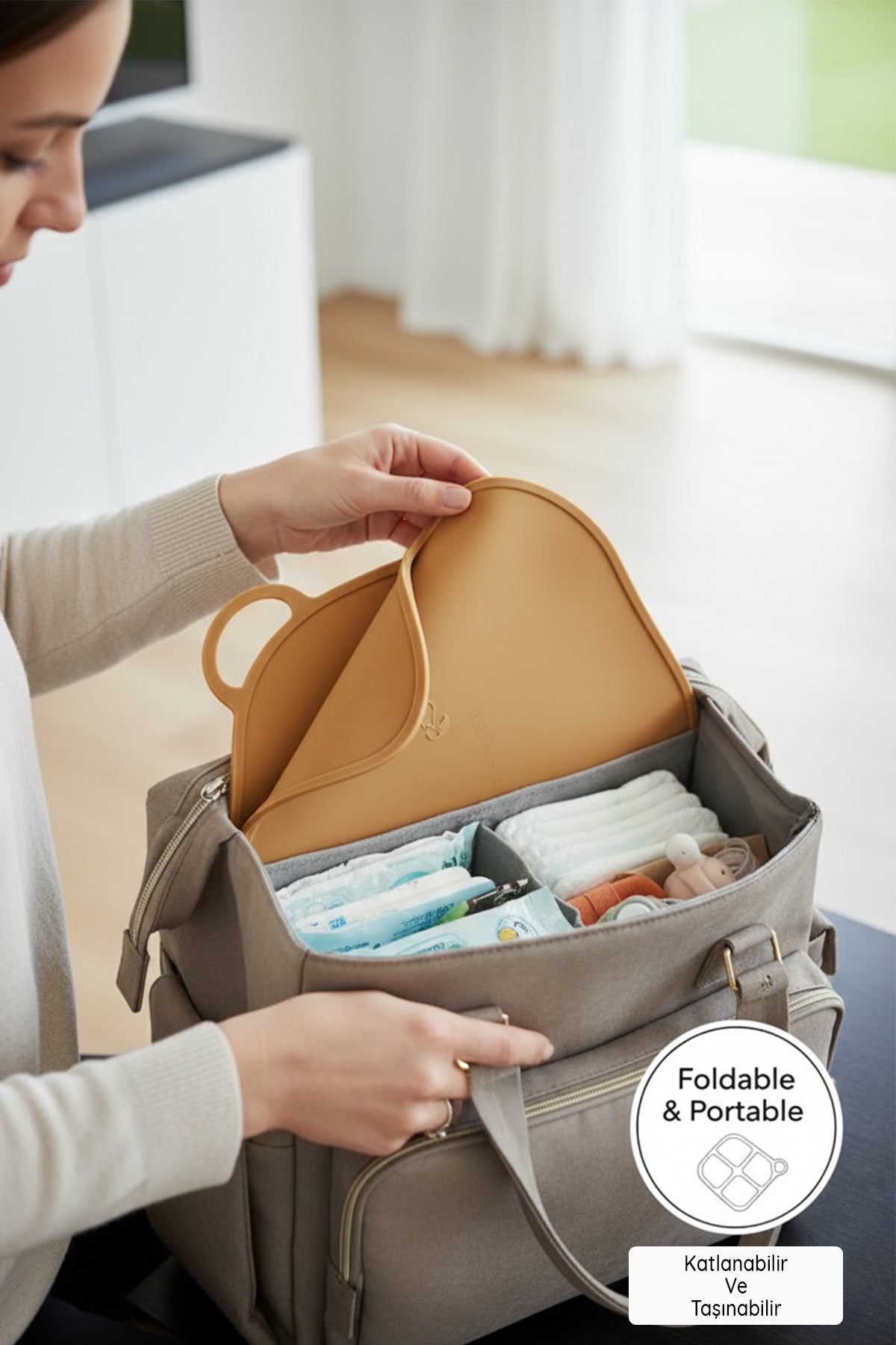 NoSpill BLW Beslenme Matı – Kaymaz, Dökülmez, Silikon Bebek Yemek Servisi Katlanabilir & Taşınabilir Mint