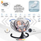 Kiwi Eggy Plus 2’si 1 Arada Elektrikli Otomatik Sallanan Bebek Ana Kucağı & Sepet Beşik